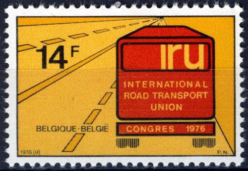 Poštová známka Belgicko 1976 Nákladní auto na dálnici Mi# 1859
