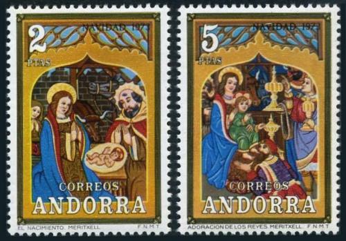 Poštové známky Andorra Šp. 1973 Vianoce Mi# 86-87