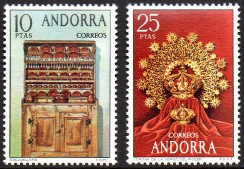 Poštové známky Andorra Šp. 1974 Øemeslné umenie Mi# 90-91 Kat 7.50€