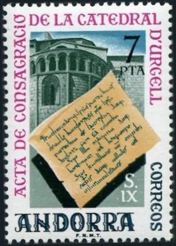 Potov znmka Andorra p. 1975 Katedrla Sant Od&#242;, La Seu dUrgell Mi# 98 - zvi obrzok