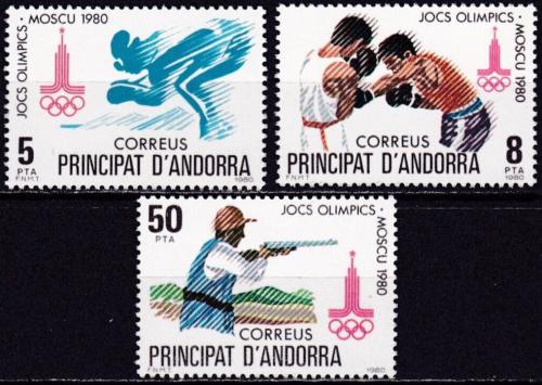 Poštové známky Andorra Šp. 1980 Olympijské hry Mi# 133-35