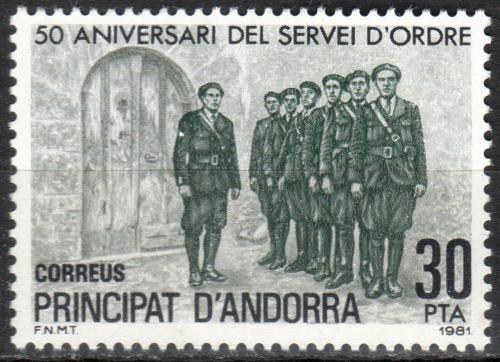 Poštová známka Andorra Šp. 1981 ¼udové milice, 50. výroèie Mi# 140