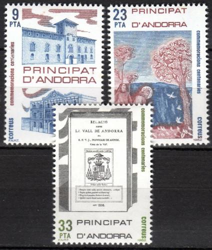 Poštové známky Andorra Šp. 1982 Výroèí Mi# 160-62
