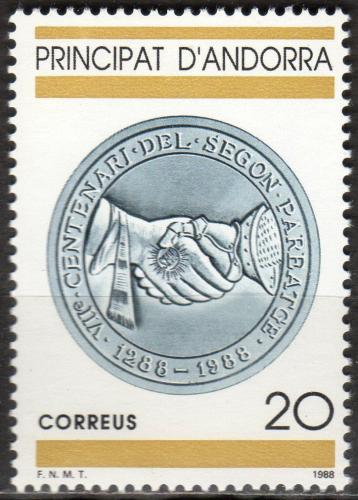 Poštová známka Andorra Šp. 1988 Pamìtní mince Mi# 203