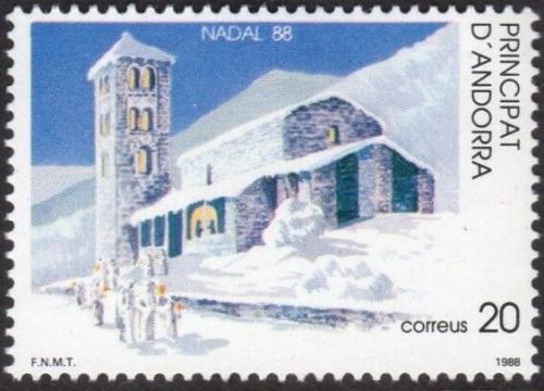 Potov znmka Andorra p. 1988 Kostel St. Joan de Caselles, vianoce Mi# 204 - zvi obrzok