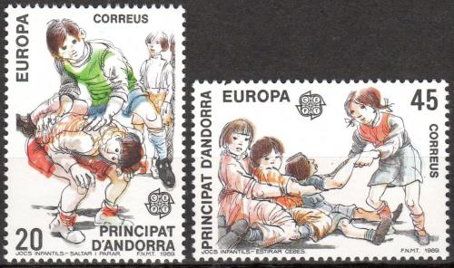 Poštové známky Andorra Šp. 1989 Európa CEPT, dìtské hry Mi# 209-10