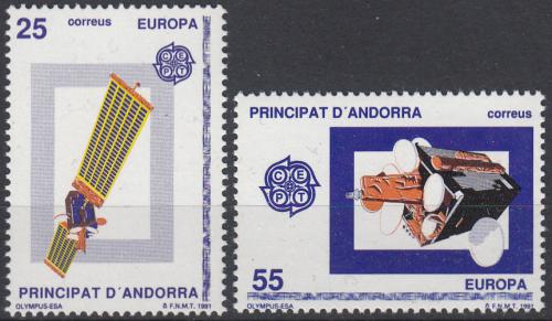 Poštové známky Andorra Šp. 1991 Európa CEPT, prieskum vesmíru Mi# 221-22