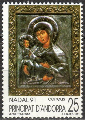Poštová známka Andorra Šp. 1991 Vianoce, Panna Marie Mi# 224