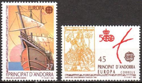 Poštové známky Andorra Šp. 1992 Európa CEPT, objavenie Ameriky Mi# 226-27