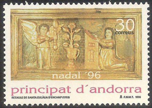 Poštová známka Andorra Šp. 1996 Vianoce, náboženské umenie Mi# 250