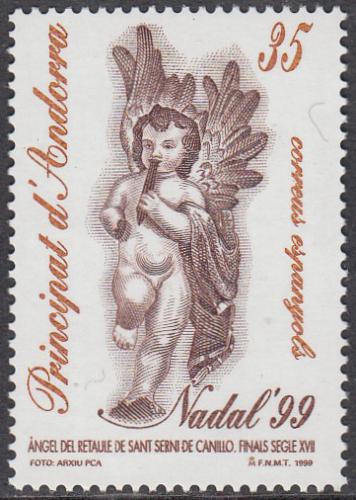 Poštová známka Andorra Šp. 1999 Vianoce, socha andìla Mi# 269