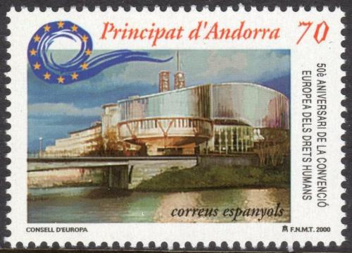 Poštová známka Andorra Šp. 2000 Palác lidských práv ve Štrasburku Mi# 276