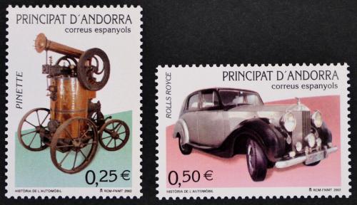 Poštové známky Andorra Šp. 2002 Dìjiny výroby automobilù Mi# 293-94