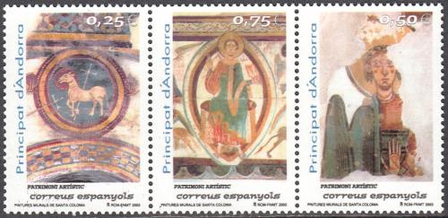 Poštové známky Andorra Šp. 2002 Fresky Mi# 296-98
