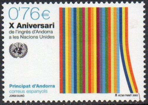 Poštová známka Andorra Šp. 2003 Vstup do OSN, 10. výroèie Mi# 303