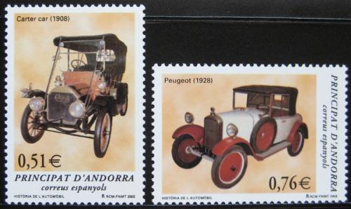 Poštové známky Andorra Šp. 2003 Staré automobily Mi# 304-05