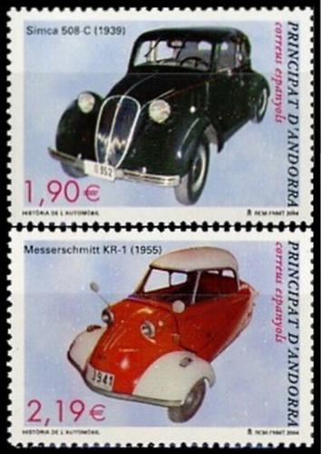 Poštové známky Andorra Šp. 2004 Staré automobily Mi# 314-15
