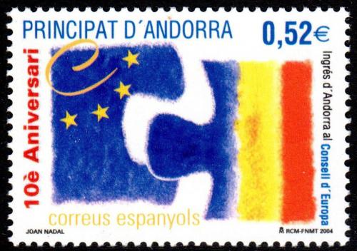 Poštová známka Andorra Šp. 2004 Èlenství v Evropské radì, 10. výroèie Mi# 317