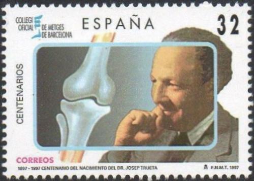 Poštová známka Španielsko 1997 Josep Trueta, ortoped Mi# 3322