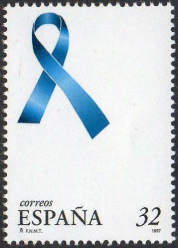 Poštová známka Španielsko 1997 Modrá stuha proti intoleranci Mi# 3343