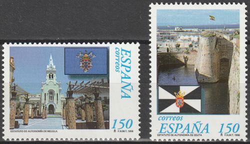 Poštové známky Španielsko 1998 Autonomie pro Ceutu a Melilu Mi# 3375-76