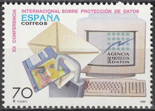 Poštová známka Španielsko 1998 Mezinárodní konference o ochranì dat Mi# 3394