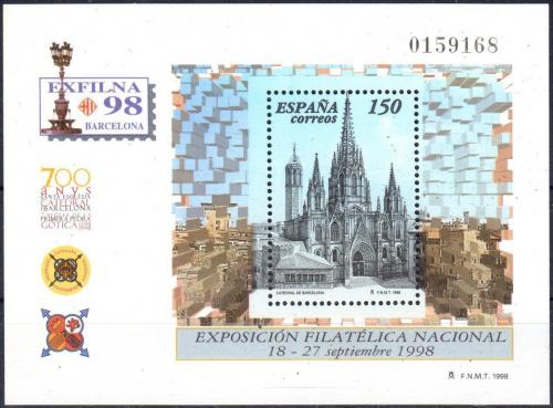 Poštová známka Španielsko 1998 Katedrála v Barcelonì Mi# Block 72