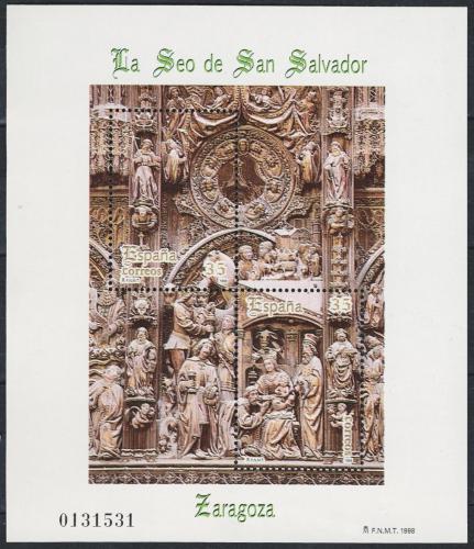 Poštová známka Španielsko 1998 Katedrála San Salvador v Zaragoze Mi# Block 73