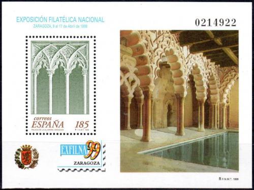 Poštová známka Španielsko 1999 Palác La Aljafería v Zaragoze Mi# Block 74