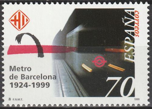 Poštová známka Španielsko 1999 Metro v Barcelonì, 75. výroèie Mi# 3463