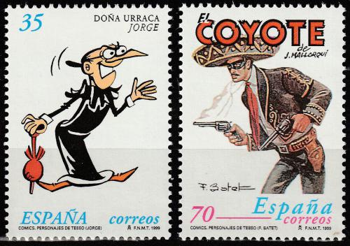 Poštové známky Španielsko 1999 Komiks Mi# 3479-80