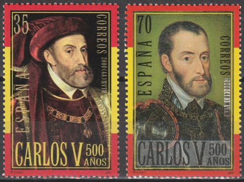 Poštové známky Španielsko 2000 Krá¾ Karel VI. Mi# 3530-31