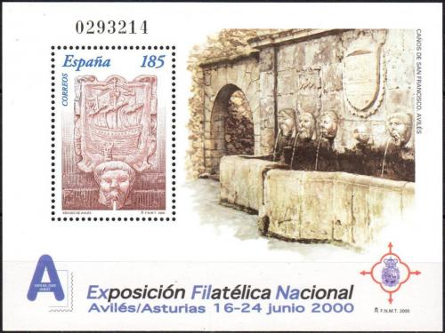 Poštová známka Španielsko 2000 Kašna Los Caños de San Francisco, Avilés Mi# Block 84