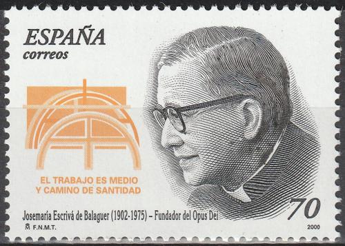 Poštová známka Španielsko 2000 Josemaría Escrivá de Balaguer, teolog Mi# 3554
