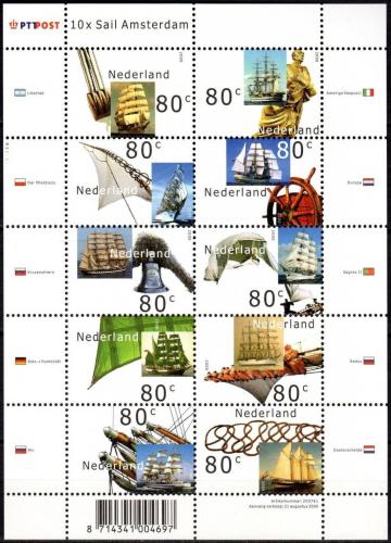 Poštové známky Holandsko 2000 Plachetnice Mi# 1807-16 Kat 10€