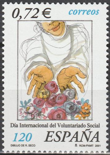 Poštová známka Španielsko 2001 Mezinárodní den dobrovolných pomocníkù Mi# 3677