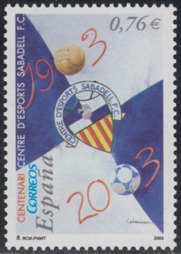 Poštová známka Španielsko 2003 FC Sabadell, 100. výroèie Mi# 3852