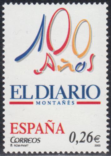 Potov znmka panielsko 2003 Noviny El Diario Montañs, 100. vroie Mi# 3860