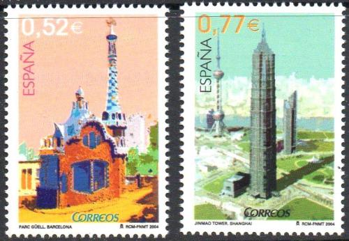 Poštové známky Španielsko 2004 Barcelona a Šanghaj Mi# 3992-93