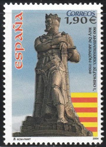 Poštová známka Španielsko 2004 Socha krále Alfonse v Zaragoze Mi# 4001