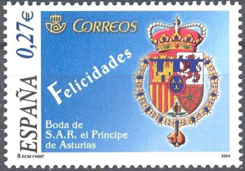 Poštová známka Španielsko 2004 Krá¾ovská svadba Mi# 4007