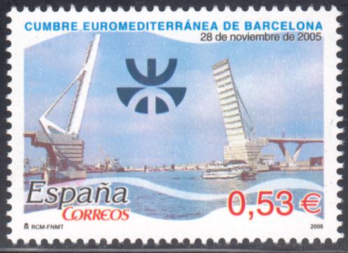 Poštová známka Španielsko 2005 Most v pøístavu v Barcelonì Mi# 4089