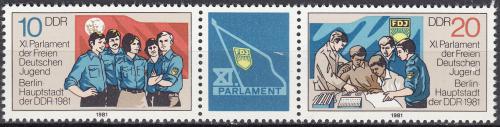Potov znmky DDR 1981 Parlament svobodn mldee Mi# 2609-10