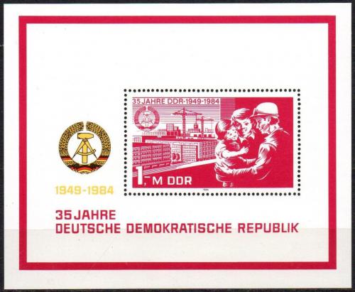 Poštová známka DDR 1984 Vznik republiky, 35. výroèie Mi# Block 78