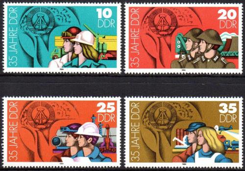 Poštové známky DDR 1984 Vznik republiky, 35. výroèie Mi# 2898-2901