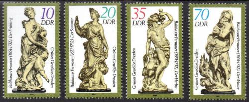 Poštové známky DDR 1984 Sochy ze slonoviny Mi# 2905-08