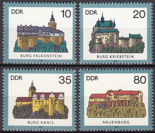 Poštové známky DDR 1984 Hrady Mi# 2910-13