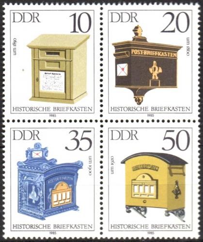Poštové známky DDR 1985 Poštovní schránky Mi# 2924-27 