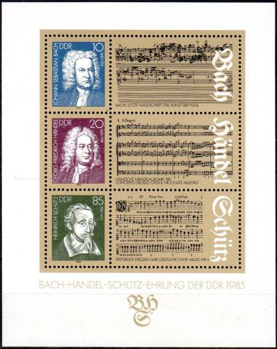 Poštové známky DDR 1985 Hudební skladatelé Mi# Block 81