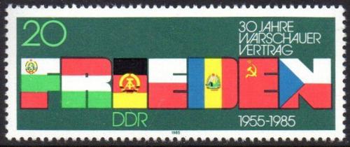 Poštová známka DDR 1985 Varšavská smlouva, 30. výroèie Mi# 2946